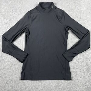 Layer 8 Performance Qwick-Dry Mock Neck Shirt Mens Small Black Long Sleeve Top